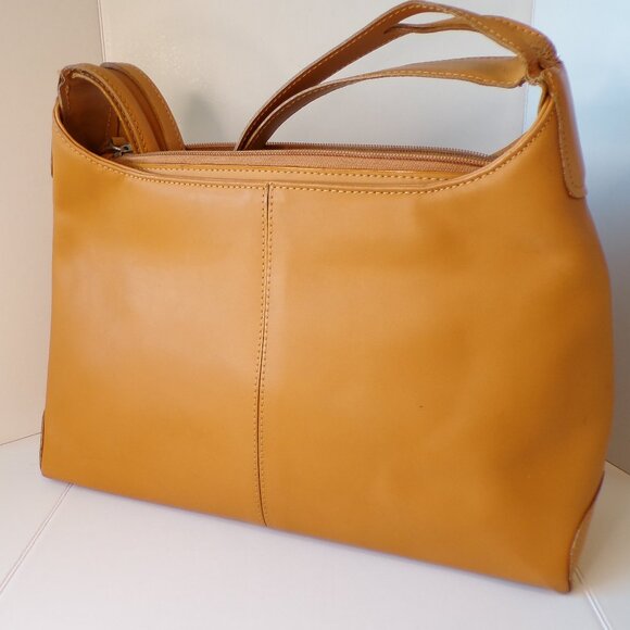 Tod's Leather Shoulder Handbag Purse Camel Color - Picture 8 of 15